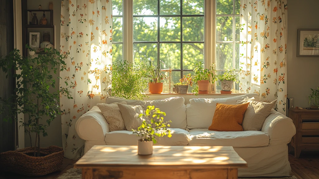 白色沙发木桌阳光房