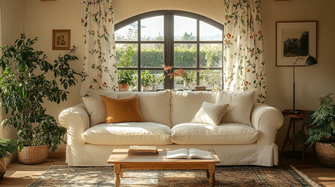 白色沙发木桌阳光房