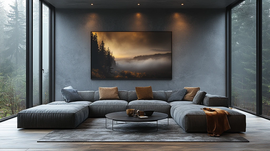 灰色沙发木地板