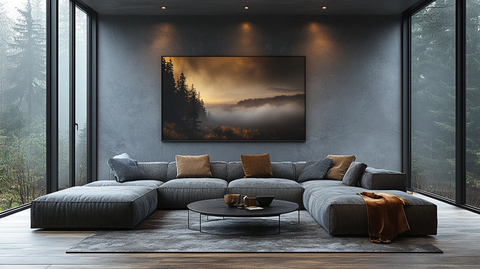 灰色沙发木地板