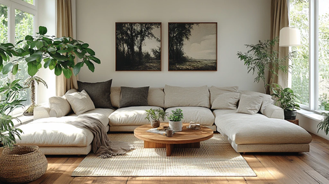 木质客厅绿植布置