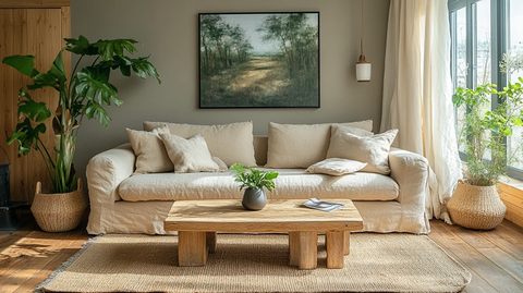 木质客厅绿植布置