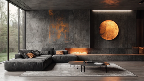 黑色沙发现代客厅