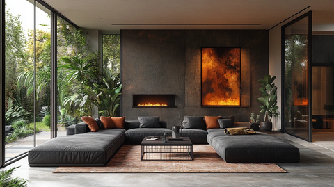 黑色沙发现代客厅