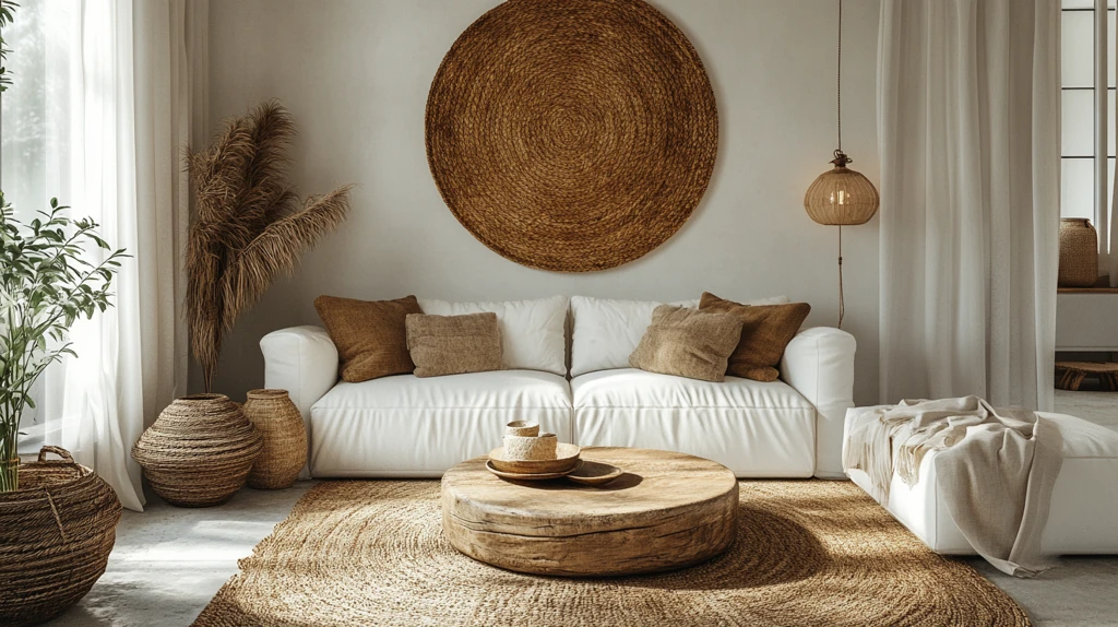 白色沙发木桌装饰