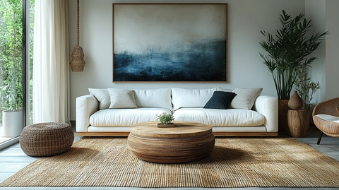 白色沙发木桌装饰