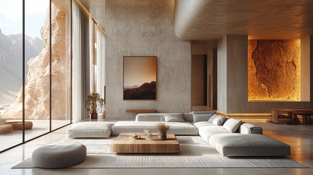 灰色沙发木桌客厅