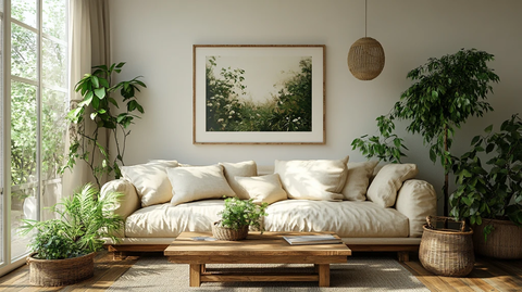 木桌花布绿植艺术