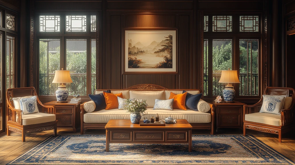 红木沙发客厅布置