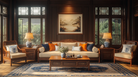 红木沙发客厅布置