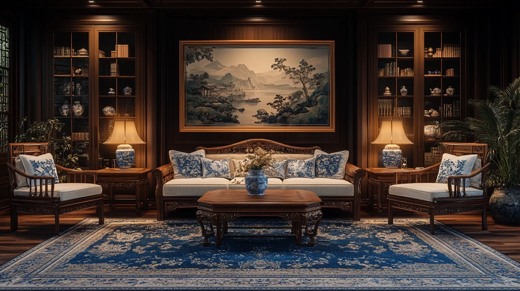 红木沙发客厅布置