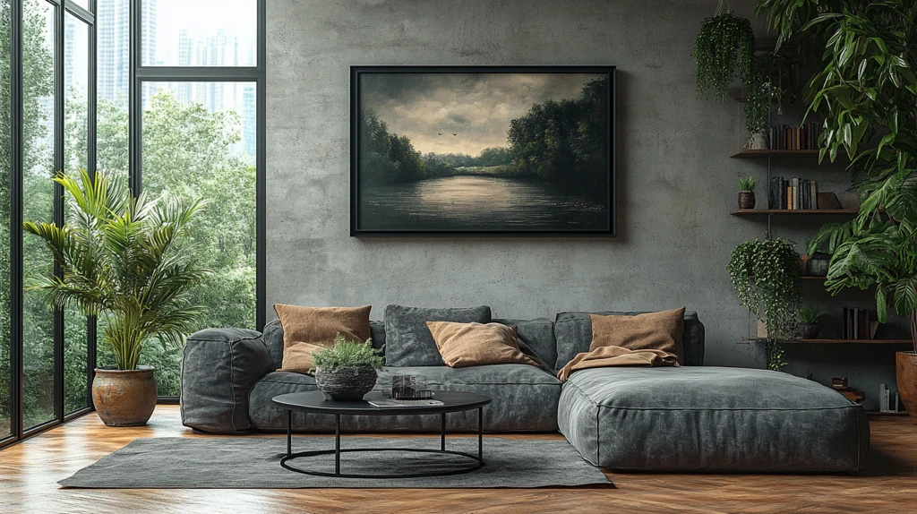 灰色沙发客厅布置