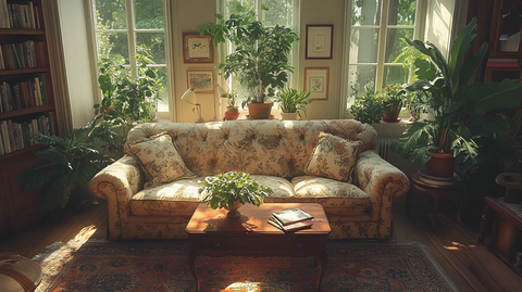 乡村客厅绿植布置