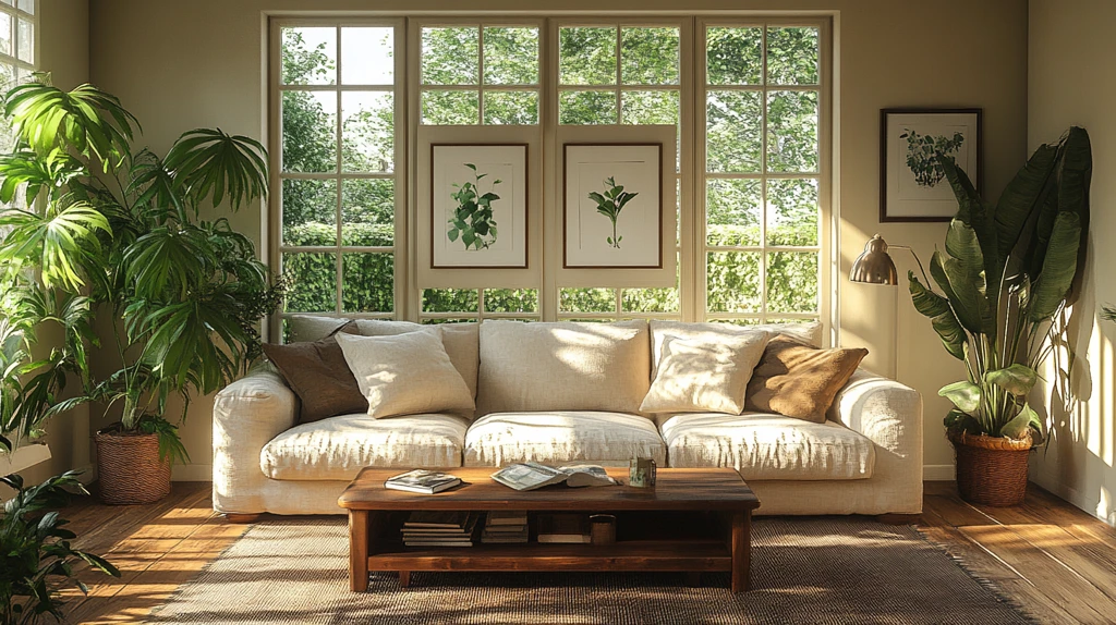 乡村客厅绿植布置