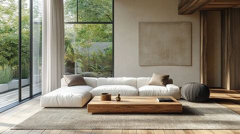 白色沙发木桌空间