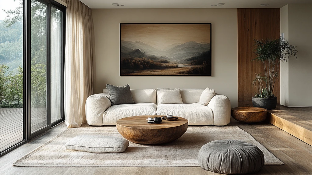 白色沙发木桌空间