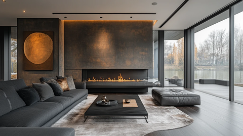 黑色沙发现代客厅