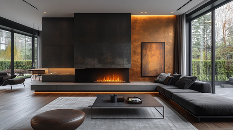 黑色沙发现代客厅