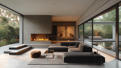 黑色沙发现代客厅