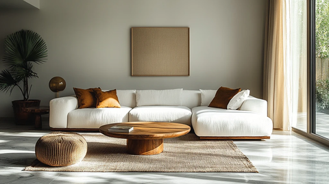 白色沙发木桌客厅