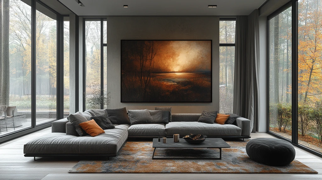 灰色沙发金属茶桌