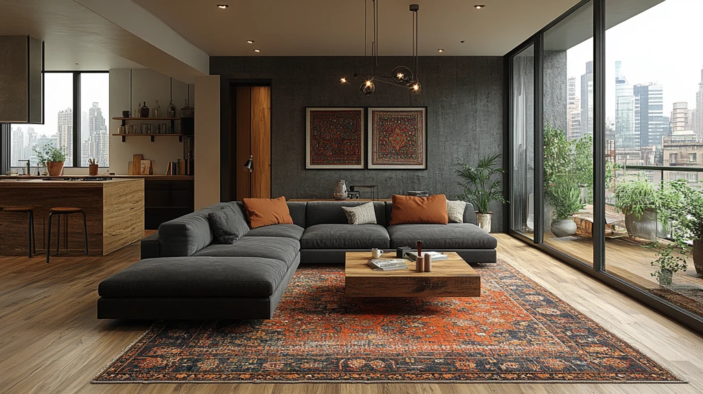 灰色沙发客厅布置