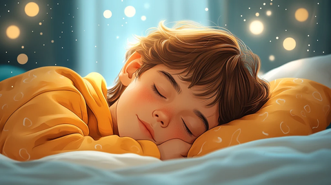 年轻的男主人公躺在床上