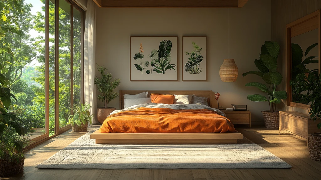 渲染的卡通风格卧室背景