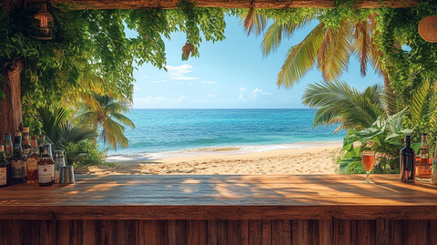 海滩酒吧平房建筑咖啡厅或餐厅