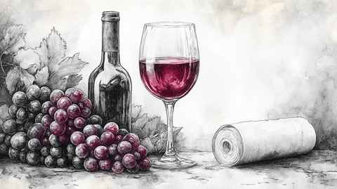 古典葡萄酒插画