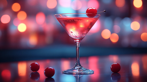 酒吧吧台上的鸡尾酒特写