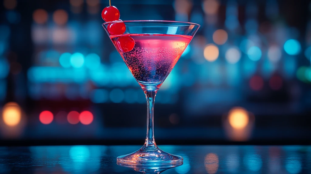 酒吧吧台上的鸡尾酒特写