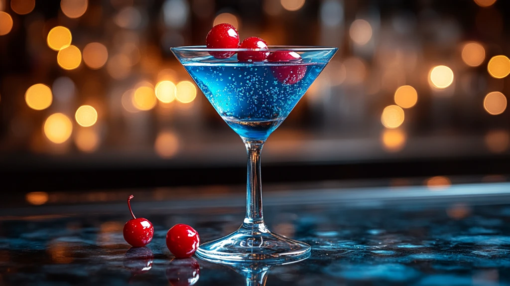 酒吧吧台上的鸡尾酒特写