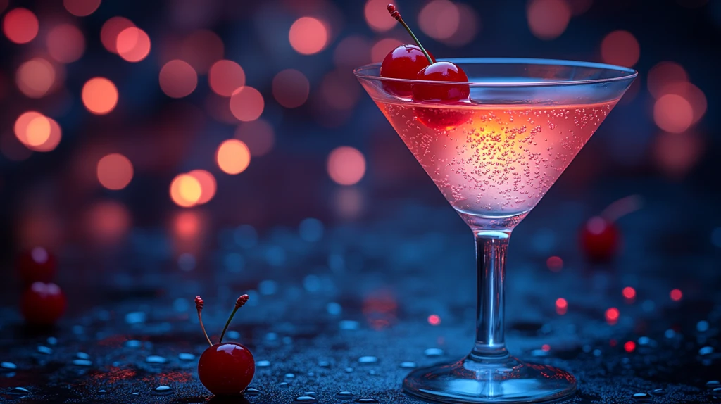 酒吧吧台上的鸡尾酒特写