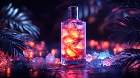 酒吧柜台上的鸡尾酒展示