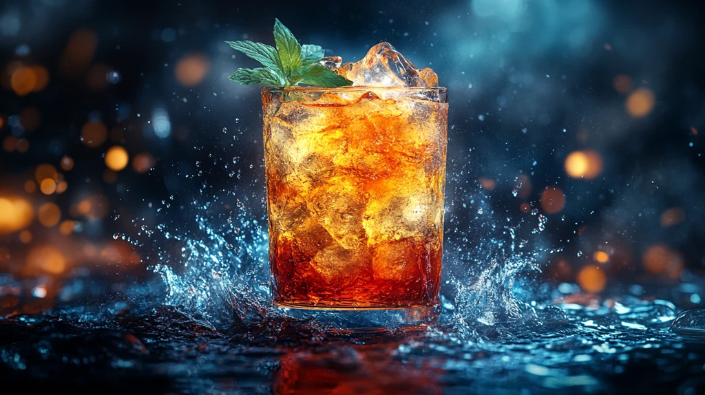 酒吧柜台上的鸡尾酒展示