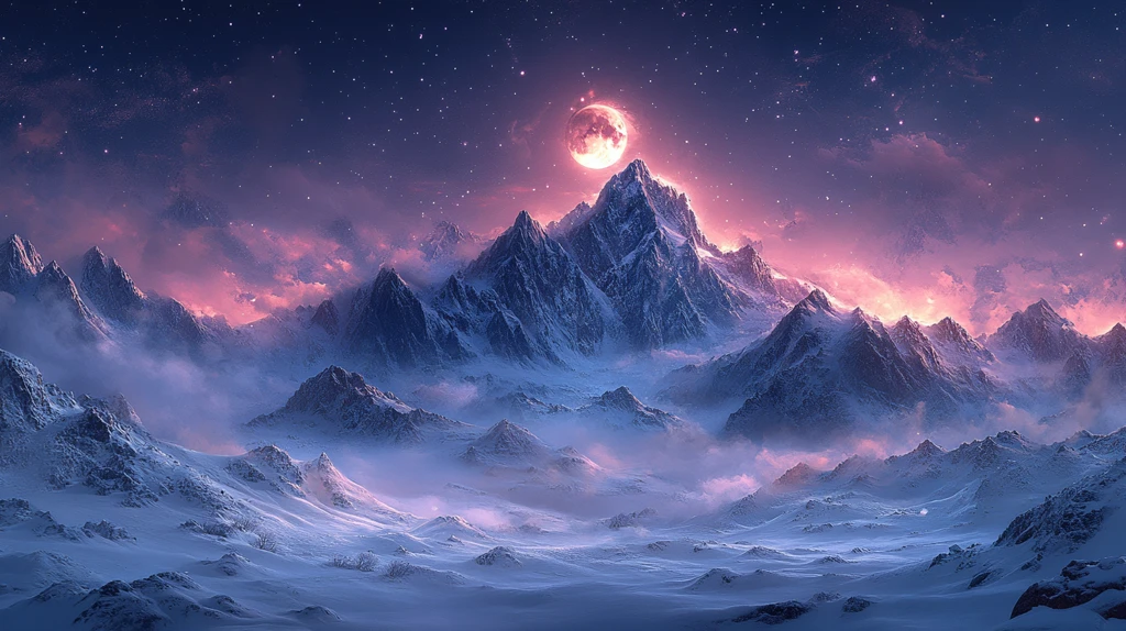 雪山户外风景自然背景插图