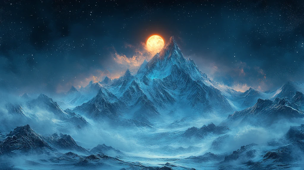 雪山户外风景自然背景插图