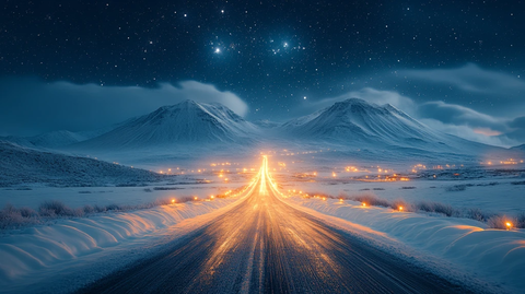 雪山星空车行道