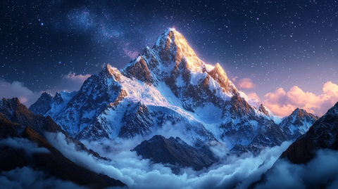 星空下的壮丽雪山