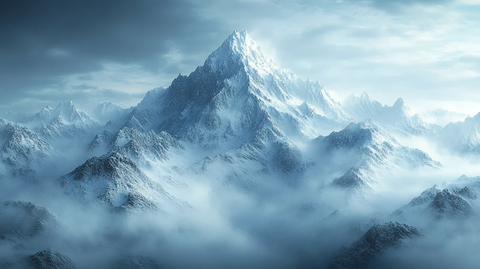 寒冷的雪山风景背景