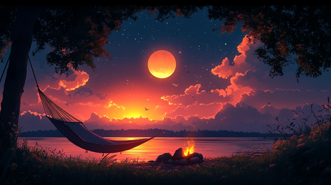 夜营帐篷和山景背景