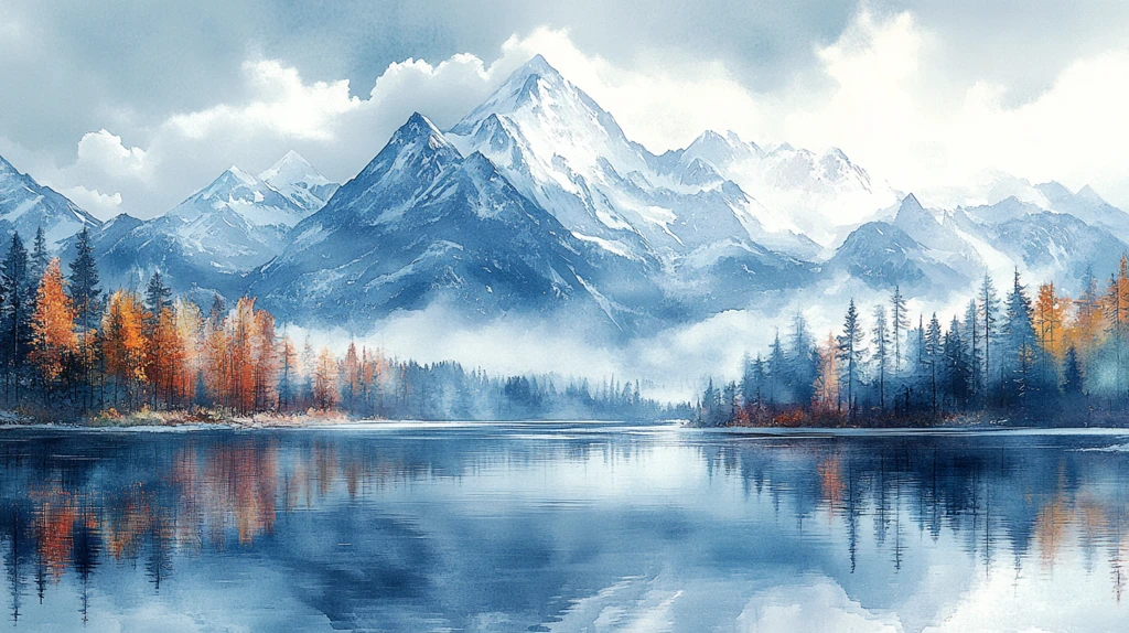 冬季山水四季图