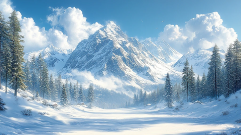 小雪节气雪山雪景