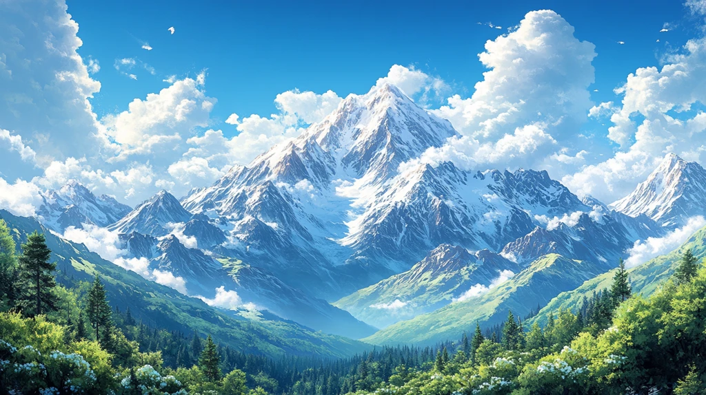 山天空户外风景自然景色背景插图