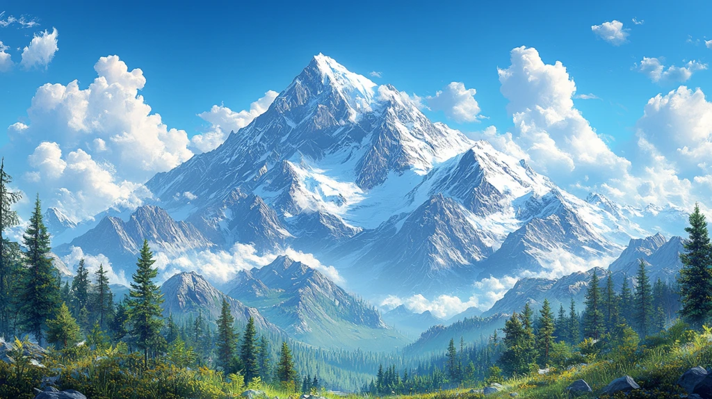 山天空户外风景自然景色背景插图