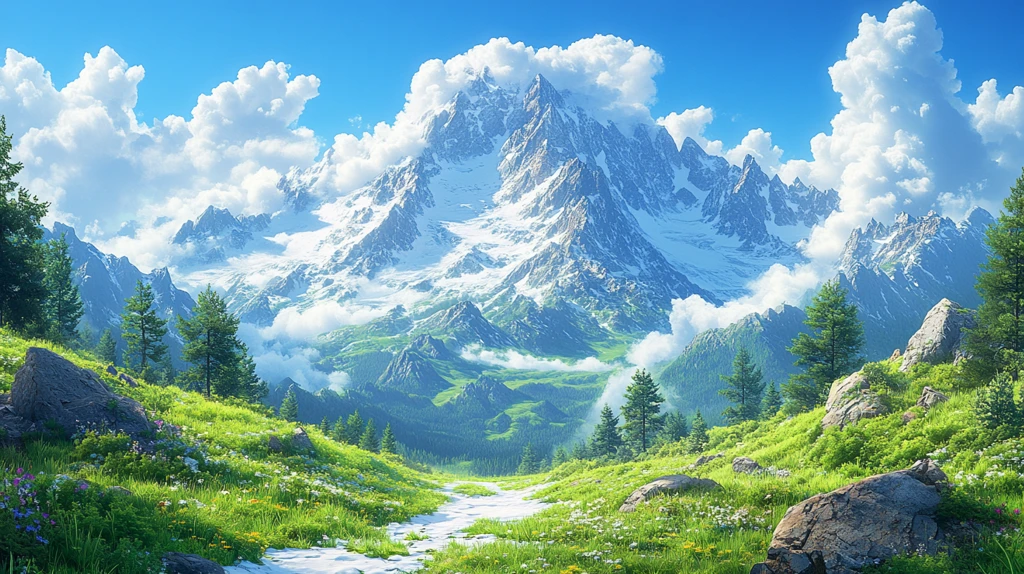 山天空户外风景自然景色背景插图