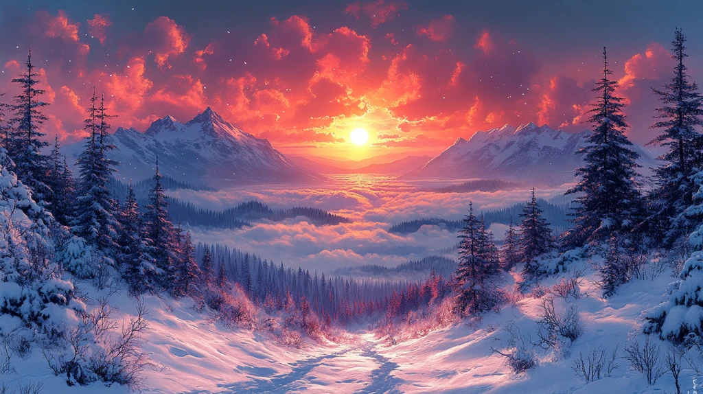 雪山云海背景图