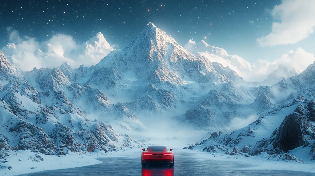 雪峰星空下的车展