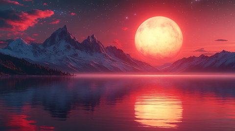 日落时的科幻星球图像